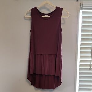 Mote Boutique Sleeveless Burgundy Tunic Top
